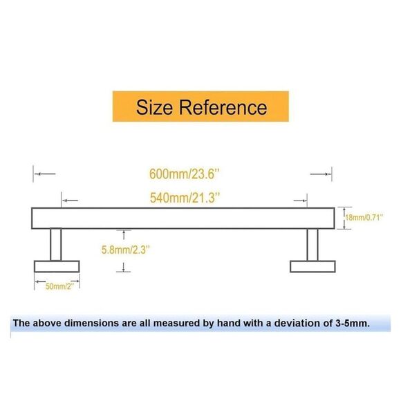 24" Towel Bar for Bathroom Kitchen Hand Towel Brushed Nickel 304 SS Wall Mount - Picture 4 of 4